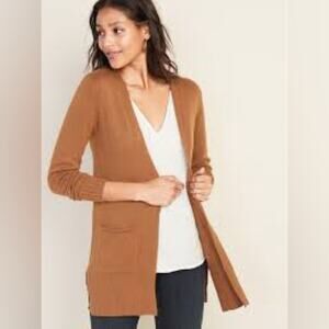 OLD NAVY Tan Open Front Long Line Cardigan Sweater Size S